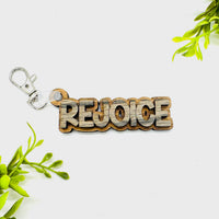 Rejoice 2-Layered Keychain Car Charm Ornament Bag Tag - Glowforge