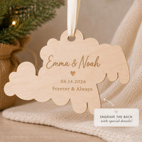 Retro Script Mr. & Mrs. Layered Ornament - Glowforge