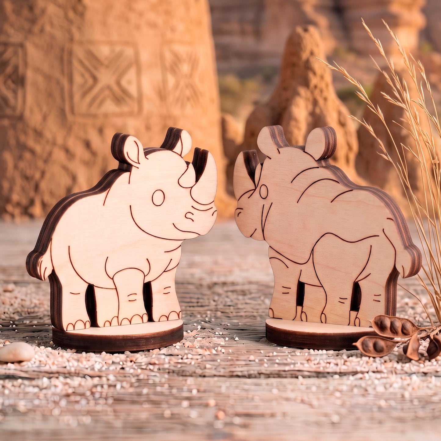 Rhino Toy - Rhinoceros Safari Figure for Crafts, Play & Painting - Glowforge