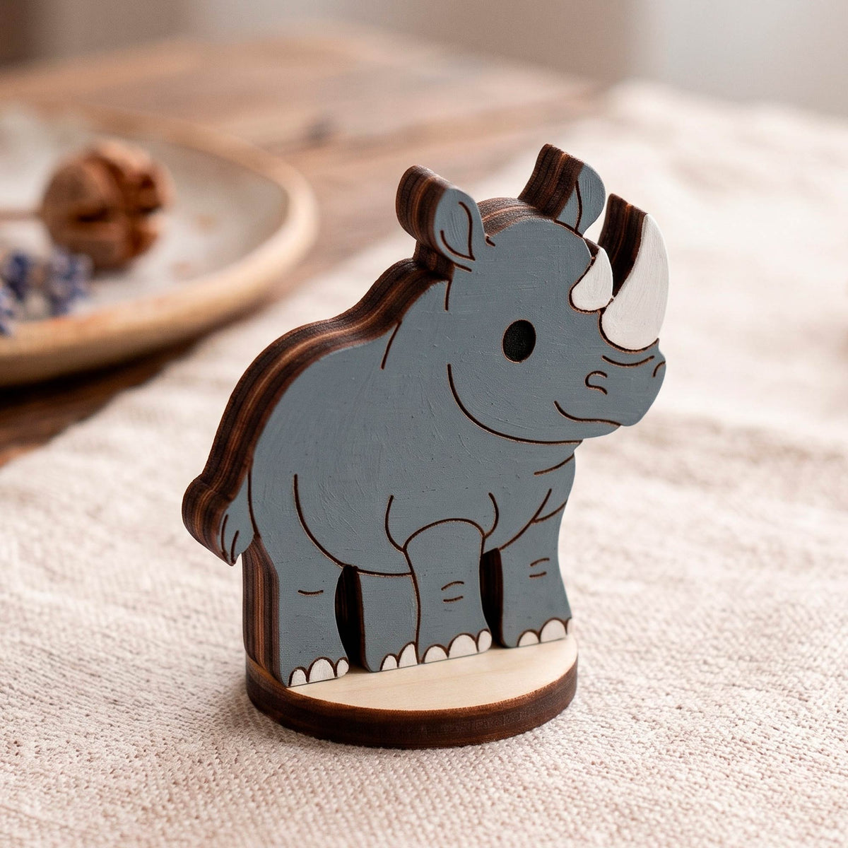 Rhino Toy - Rhinoceros Safari Figure for Crafts, Play & Painting - Glowforge