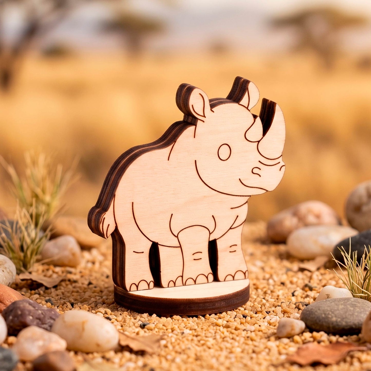 Rhino Toy - Rhinoceros Safari Figure for Crafts, Play & Painting - Glowforge
