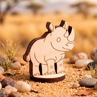 Rhino Toy - Rhinoceros Safari Figure for Crafts, Play & Painting - Glowforge