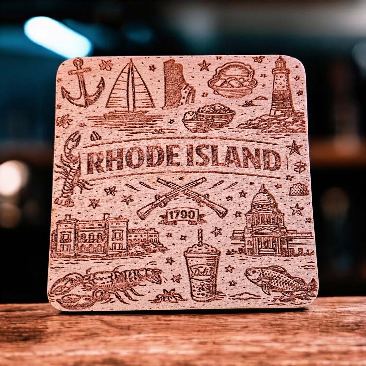 Rhode Island Coaster Design - Glowforge