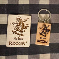 "Rizzin" Keychain and Magnet Set - Glowforge
