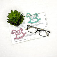 Rocking Horse Shaped Bookmark with Card Backer - Paperclip - Snack Bag Closure - Glowforge