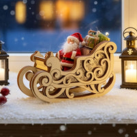 Rocking Sleigh with Santa Claus - Festive Christmas Decoration - Glowforge