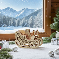 Rocking Sleigh with Santa Claus - Festive Christmas Decoration - Glowforge