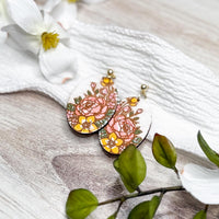 Romantic Peony Oval Earrings - Glowforge