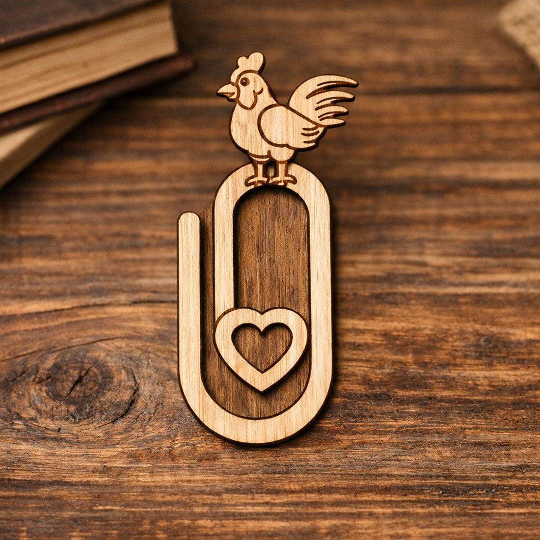 Rooster Paperclip Bookmark - Glowforge