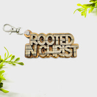 Rooted in Christ 2-Layered Keychain Car Charm Ornament Bag Tag - Glowforge
