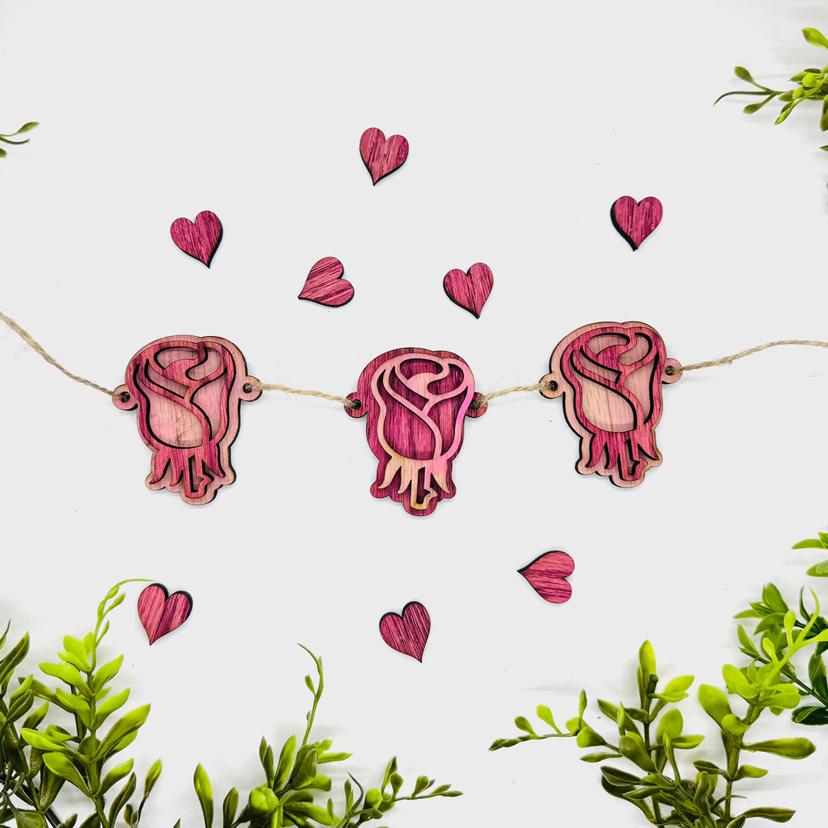 Rose Garland - Valentines Flower Decor - Glowforge