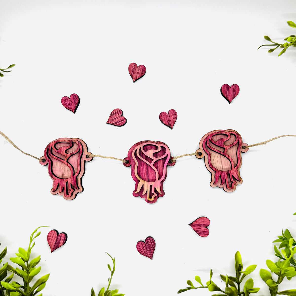Rose Garland - Valentines Flower Decor - Glowforge