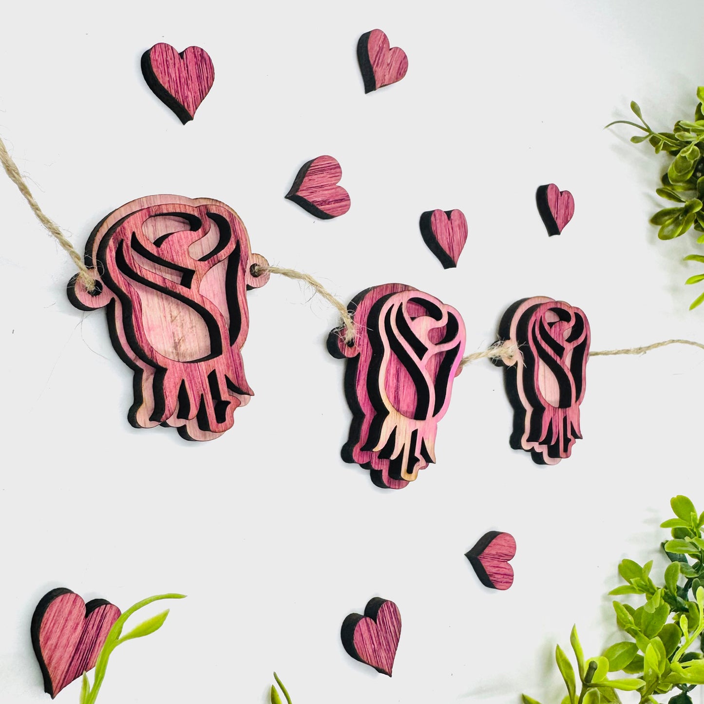 Rose Garland - Valentines Flower Decor - Glowforge