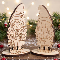 Rosie Gift Wrapper - Christmas Elf Figure for Crafts, Play & Decor - Glowforge
