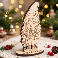 Rosie Gift Wrapper - Christmas Elf Figure for Crafts, Play & Decor - Glowforge