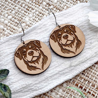 Rottweiler Engraved Disc Earrings - Glowforge
