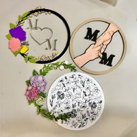 Round Floral MOM Wall Hanger - Glowforge