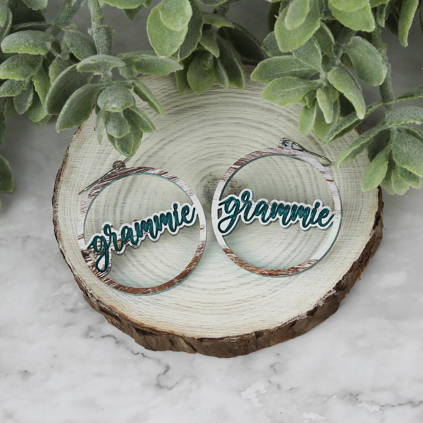 Round Grammie Earrings - Mother's Day Earrings - Glowforge