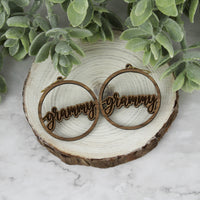 Round Grammy Earrings - Mother's Day Earrings - Glowforge