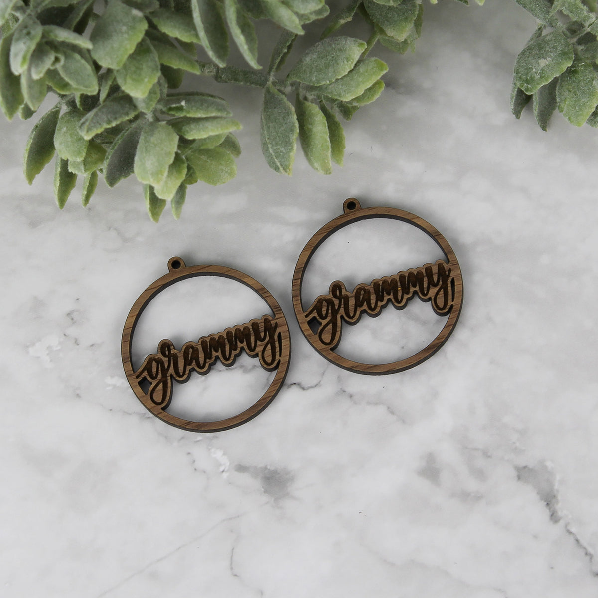 Round Grammy Earrings - Mother's Day Earrings - Glowforge