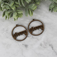 Round Grammy Earrings - Mother's Day Earrings - Glowforge