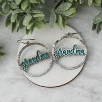 Round Grandma Earrings - Mother's Day Earrings - Glowforge