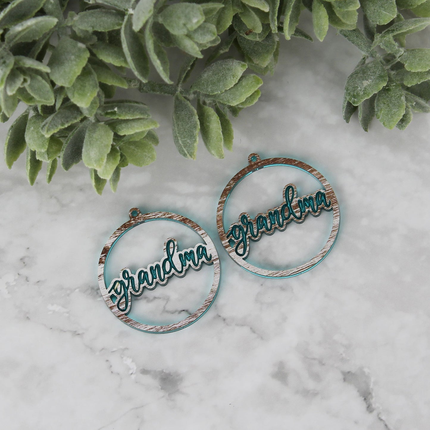 Round Grandma Earrings - Mother's Day Earrings - Glowforge