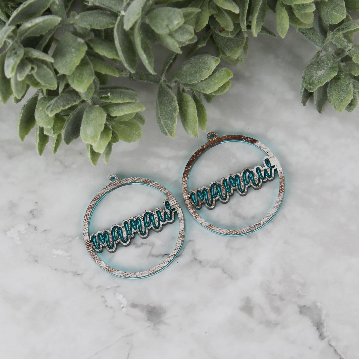 Round Mamaw Earrings - Mother's Day Earrings - Glowforge