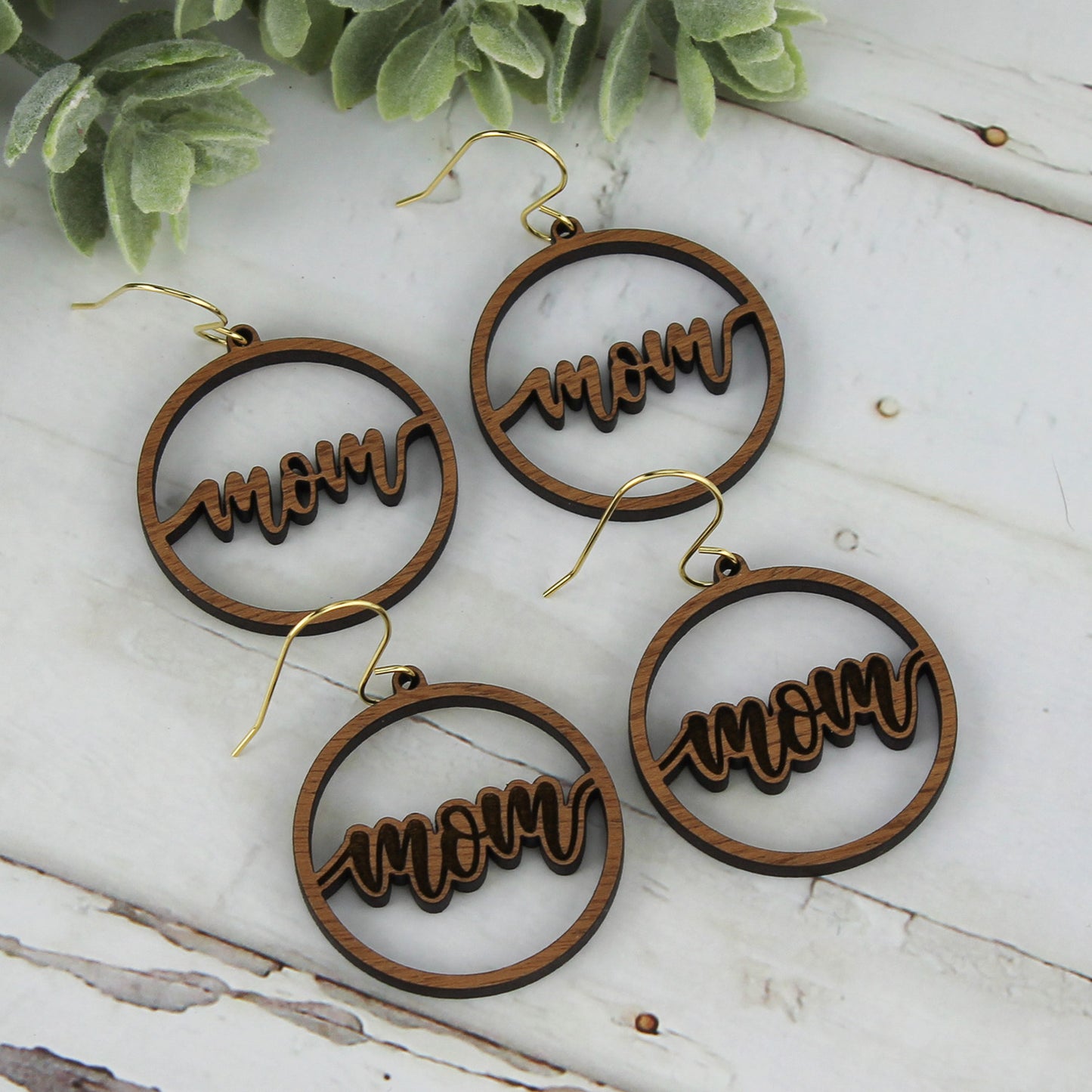 Round Mom Earrings - Mother's Day Earrings (Set of 2)