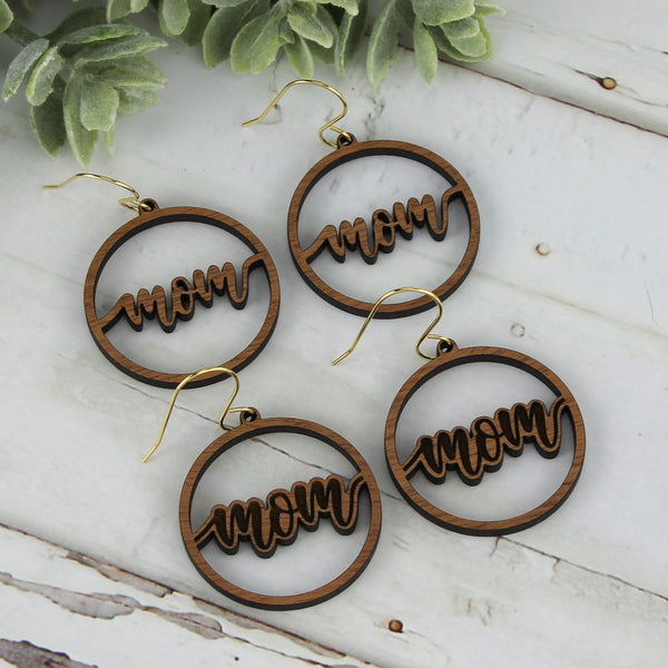 Round Mom Earrings - Mother's Day Earrings (Set of 2) – Glowforge Shop