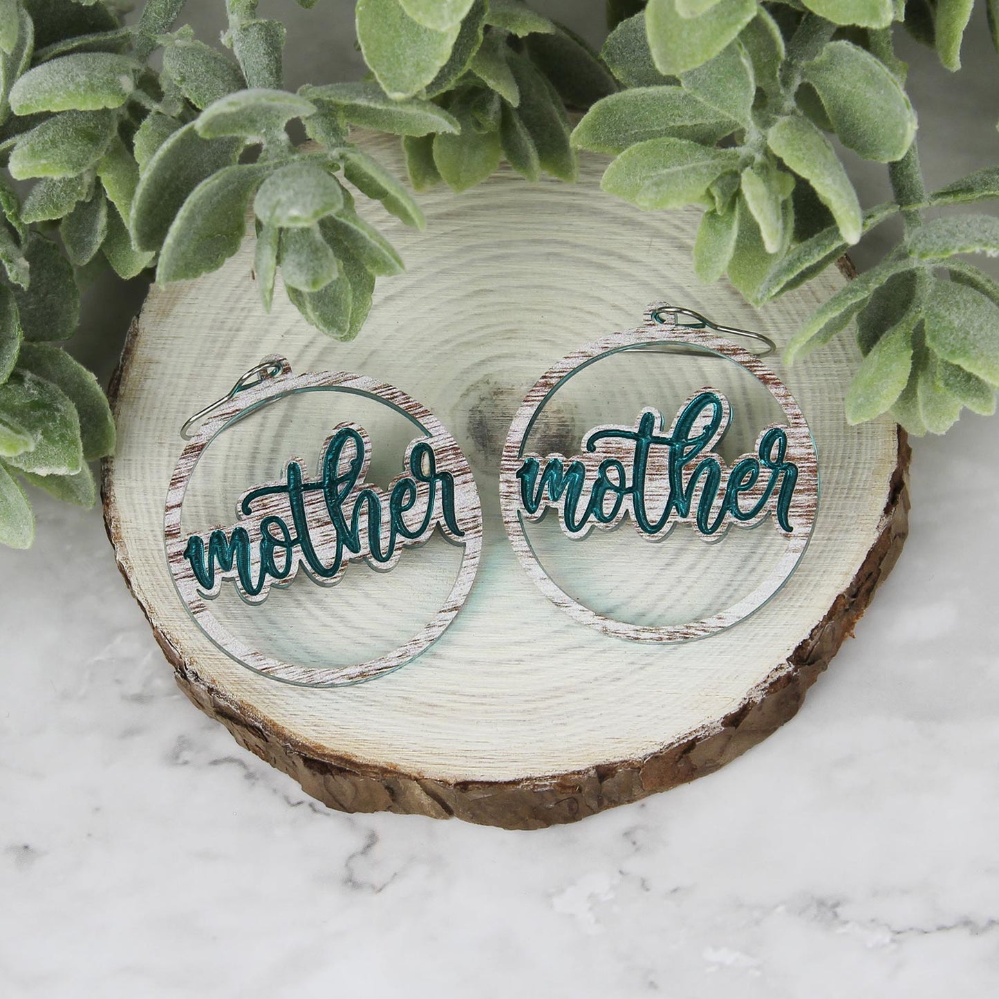 Round Mother Earrings - Mother's Day Earrings - Glowforge