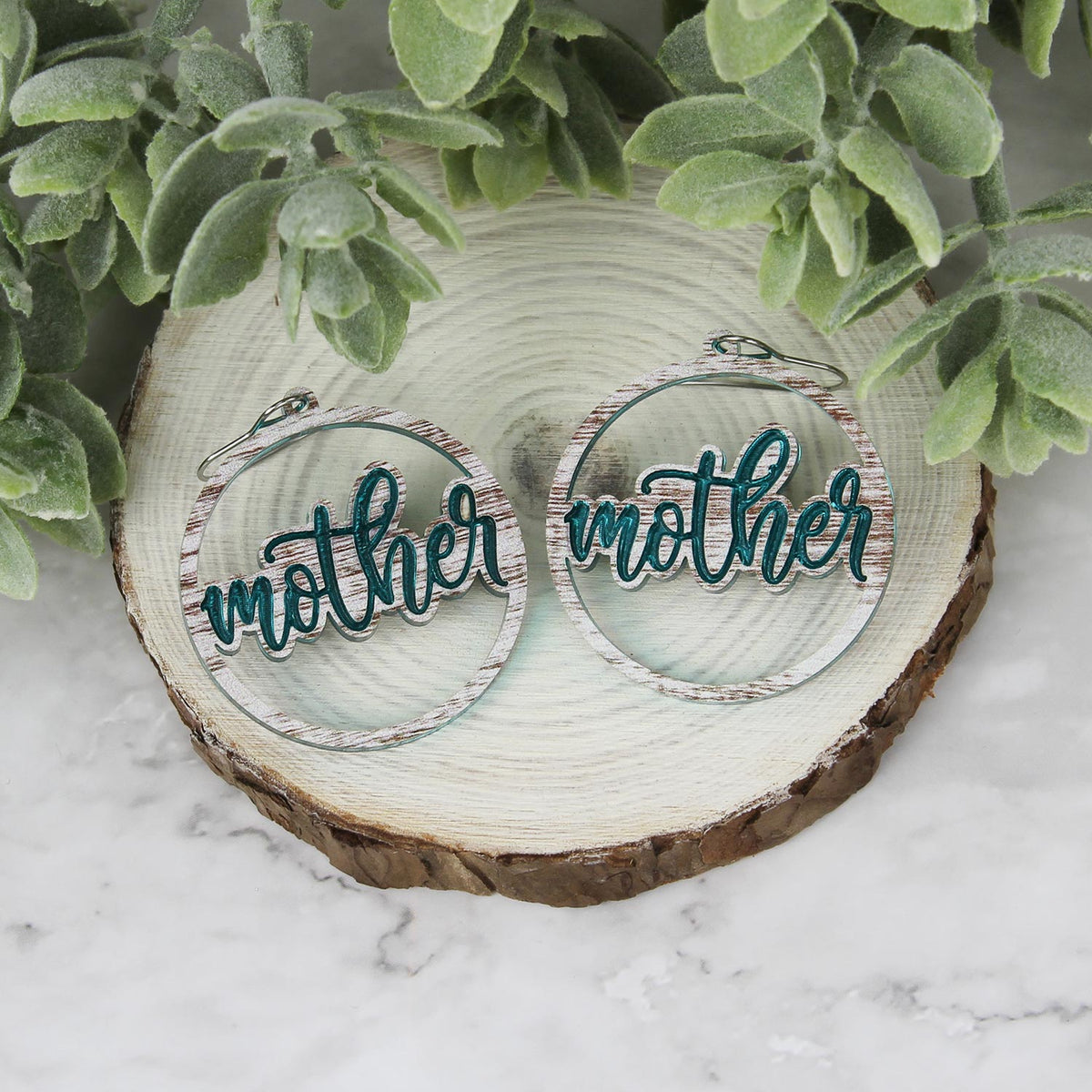 Round Mother Earrings - Mother's Day Earrings - Glowforge