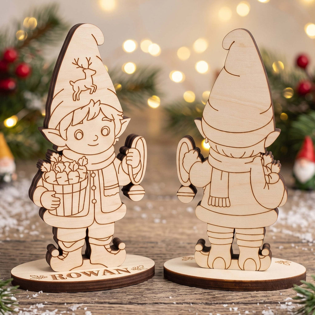 Rowan Reindeer Caretaker - North Pole Elf Figure for Play & Painting - Glowforge