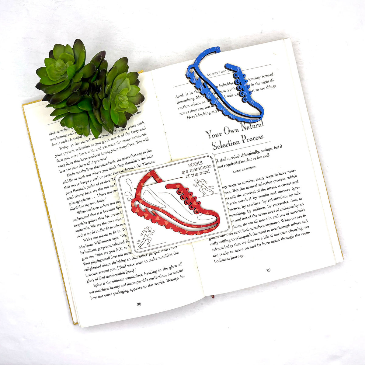 Running Shoe Shaped Bookmark with Card Backer - Paperclip - Snack Bag Closure - Glowforge