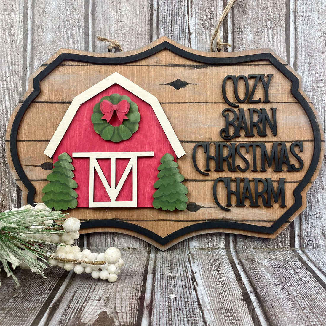 Rustic Country Christmas Barn Sign – Glowforge Shop