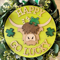 Rustic Highland Cow Door Sign for St. Patrick's Day - Glowforge