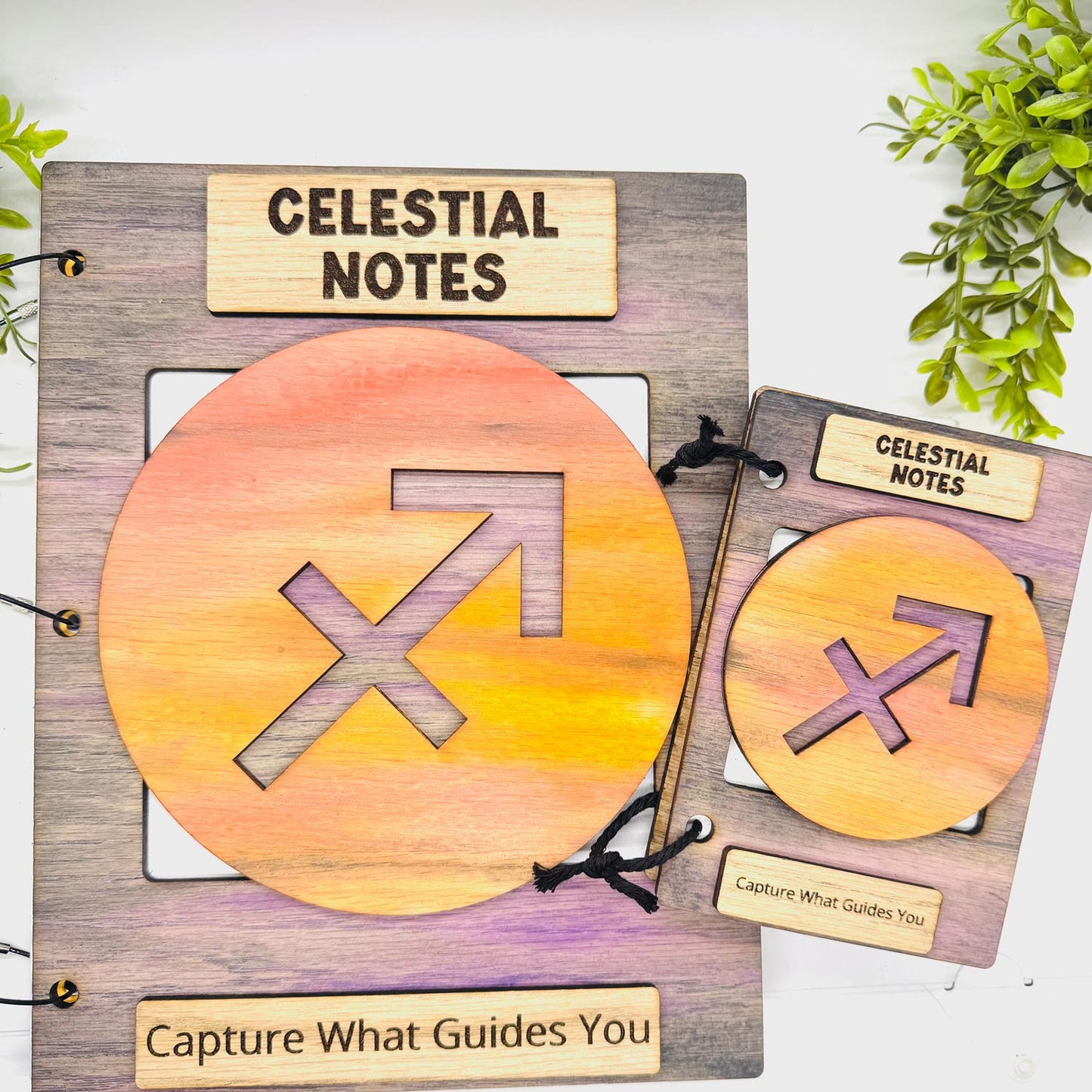 Sagittarius Celestial Notes Notebook Cover - Editable Text (Set of 2)