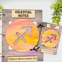 Sagittarius Celestial Notes Notebook Cover - Editable Text (Set of 2)