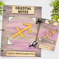 Sagittarius Celestial Notes Notebook Cover - Editable Text (Set of 2)