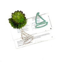 Sailboat Shaped Bookmark with Card Backer - Paperclip - Snack Bag Closure