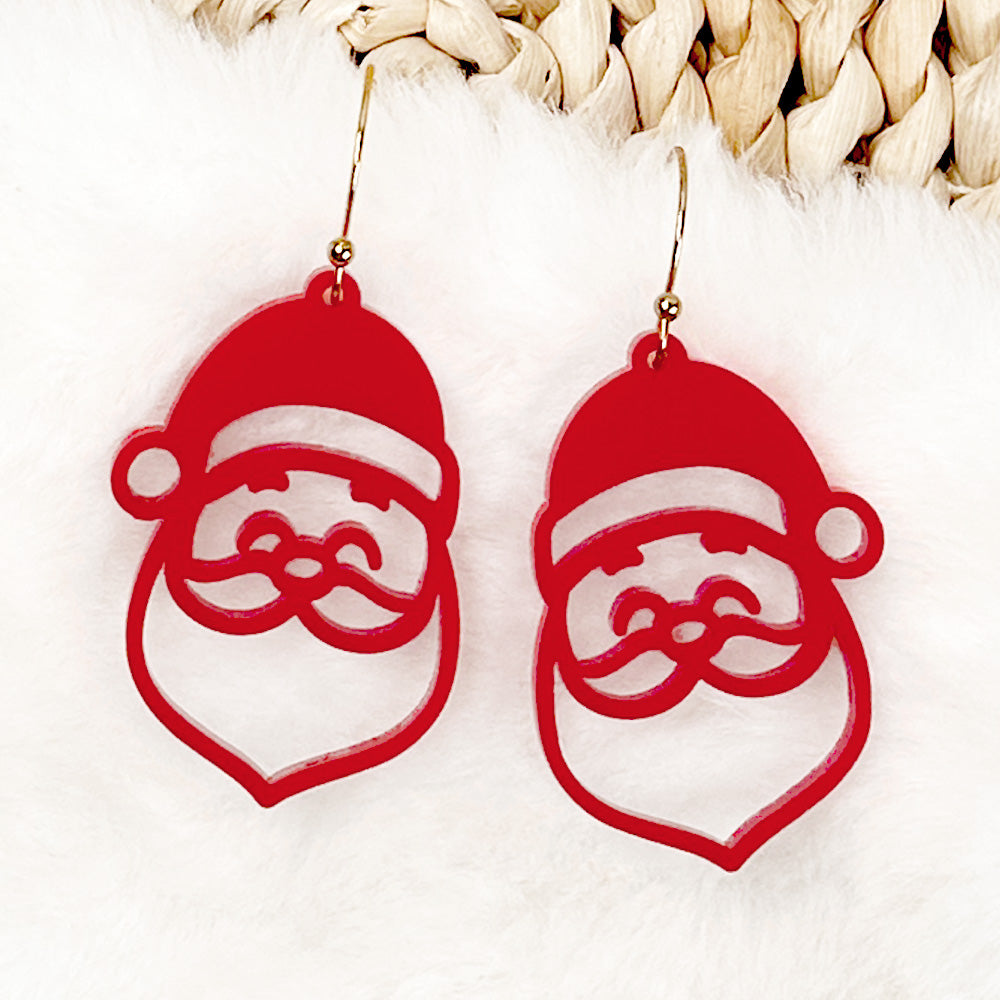 Santa Claus Christmas Earrings - Glowforge