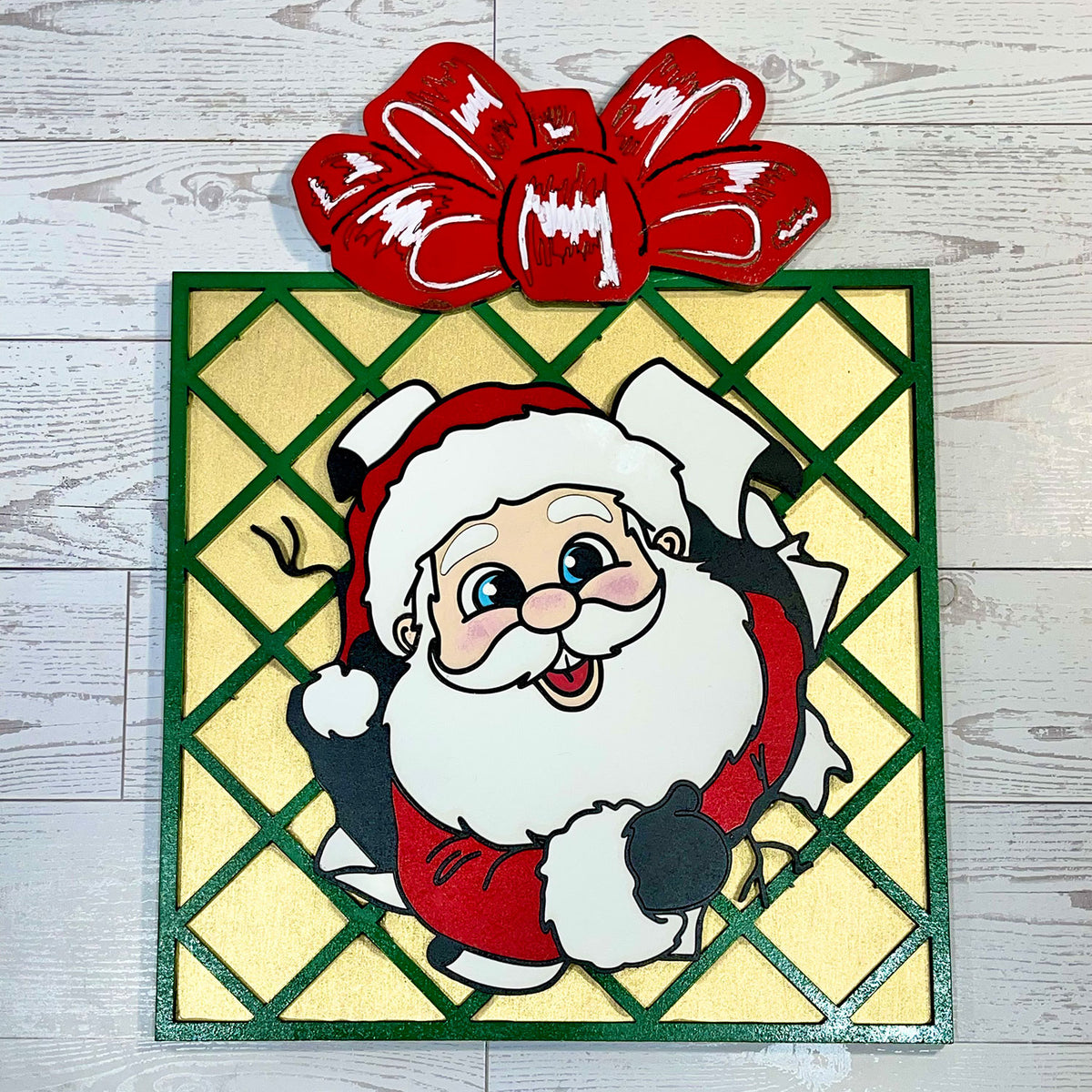 Santa Present Christmas Decor - Glowforge