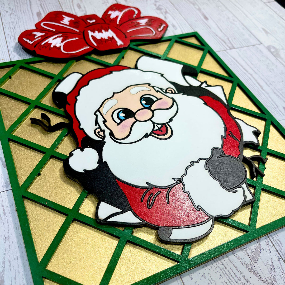 Santa Present Christmas Decor - Glowforge