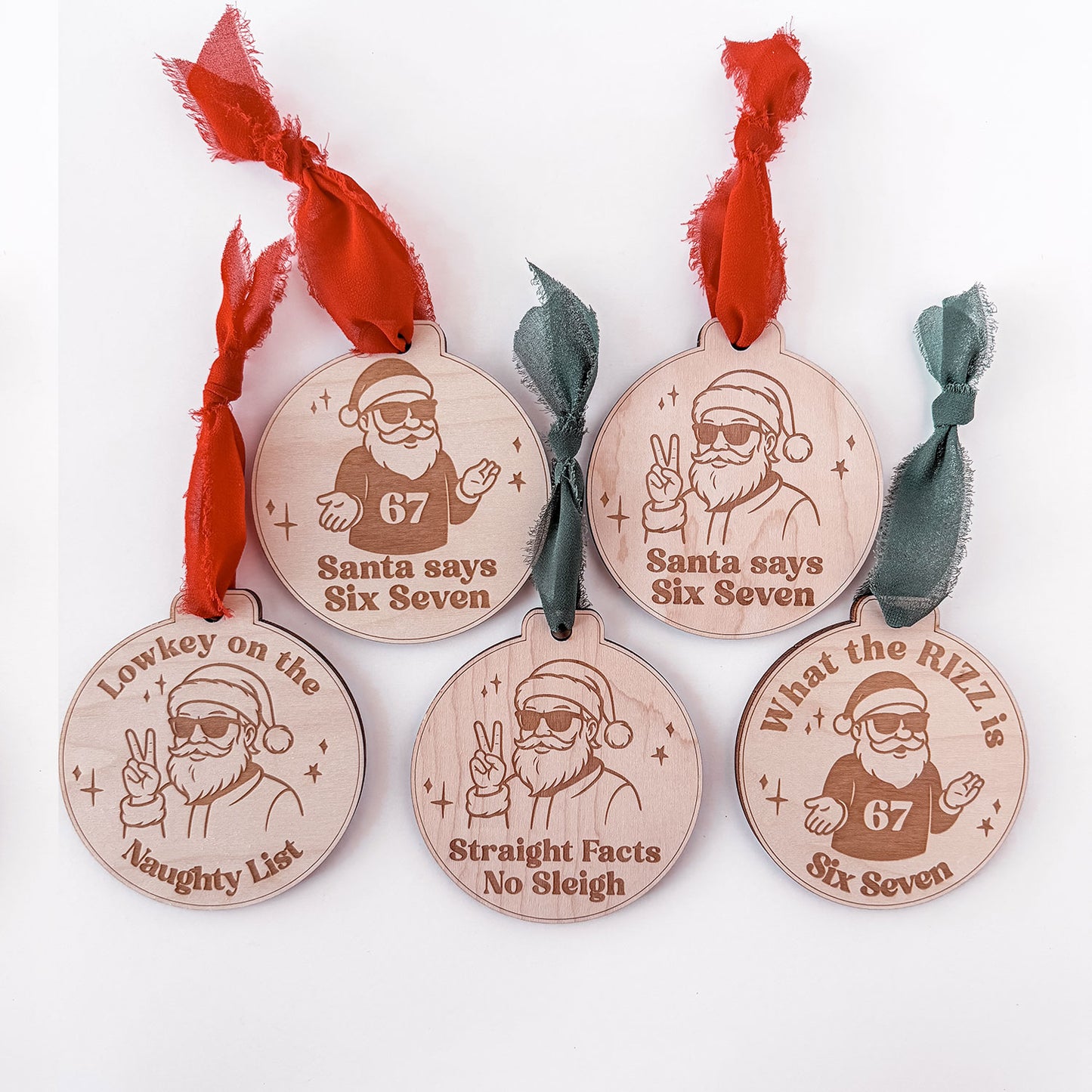 Santa Says Six Seven Viral TikTok Christmas Ornament #1 - Glowforge