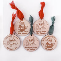 Santa Says Six Seven Viral TikTok Christmas Ornament #1 - Glowforge
