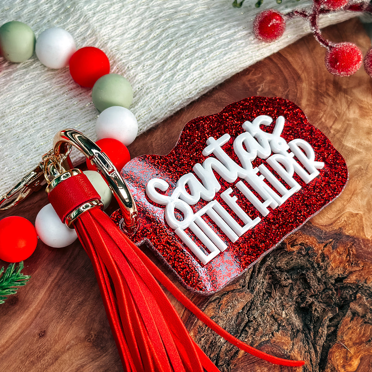 Santa's Little Helper Layered Keychain – Glowforge Shop