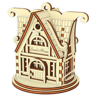 Santa’s Workshop - Christmas House Ornament with Festive Details - Glowforge