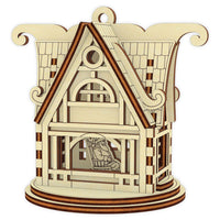 Santa’s Workshop - Christmas House Ornament with Festive Details - Glowforge