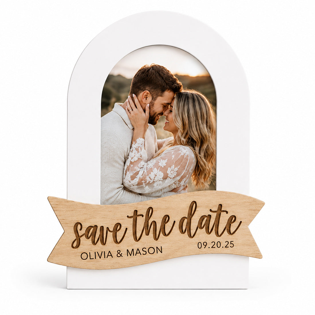 Save the Date Photo Frame - Personalized Wedding Announcement Frame - Glowforge