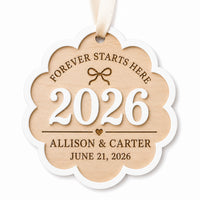 Scalloped 2026 Wedding Ornament - Glowforge